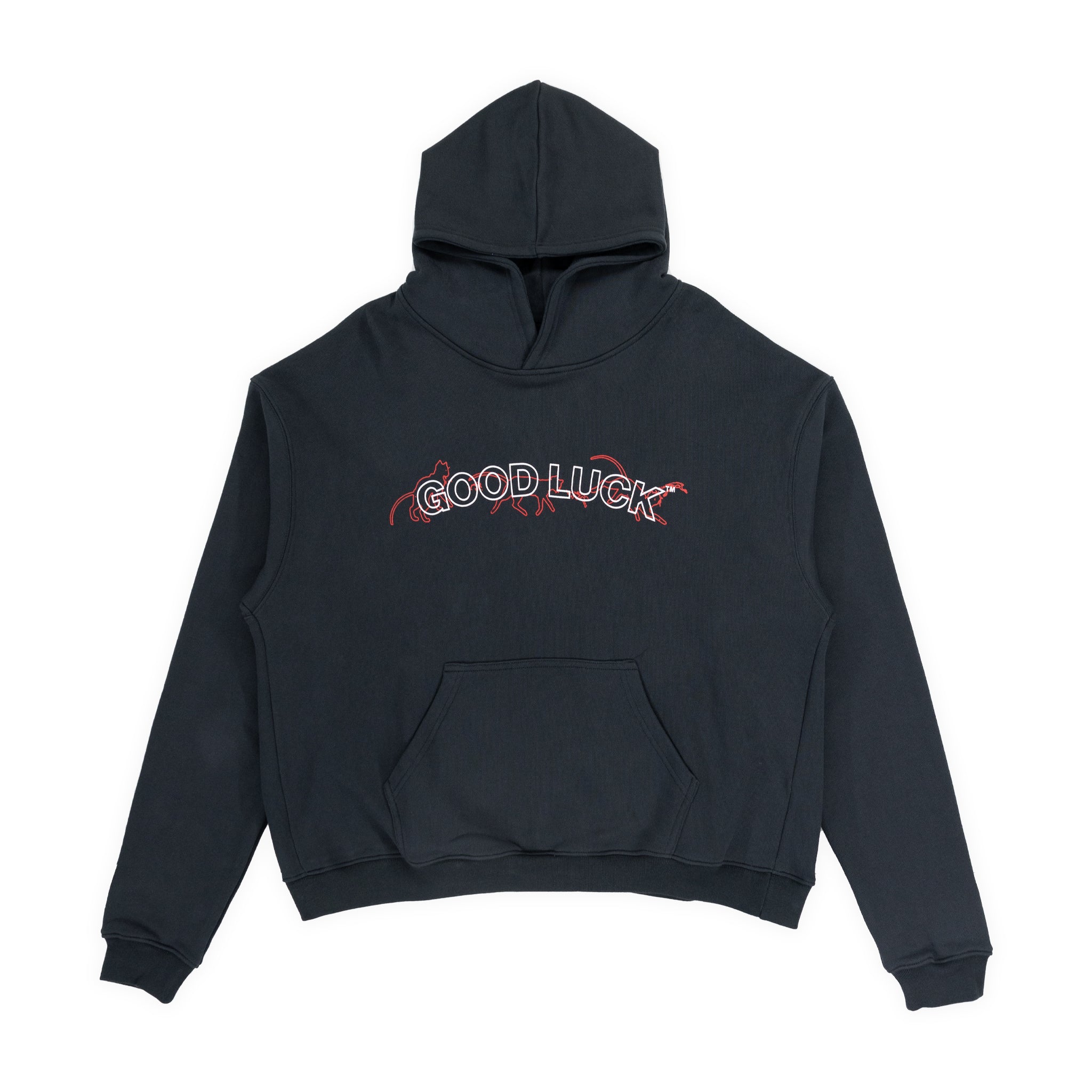 "Good Luck" Hoodie - Cotton (BLACK)