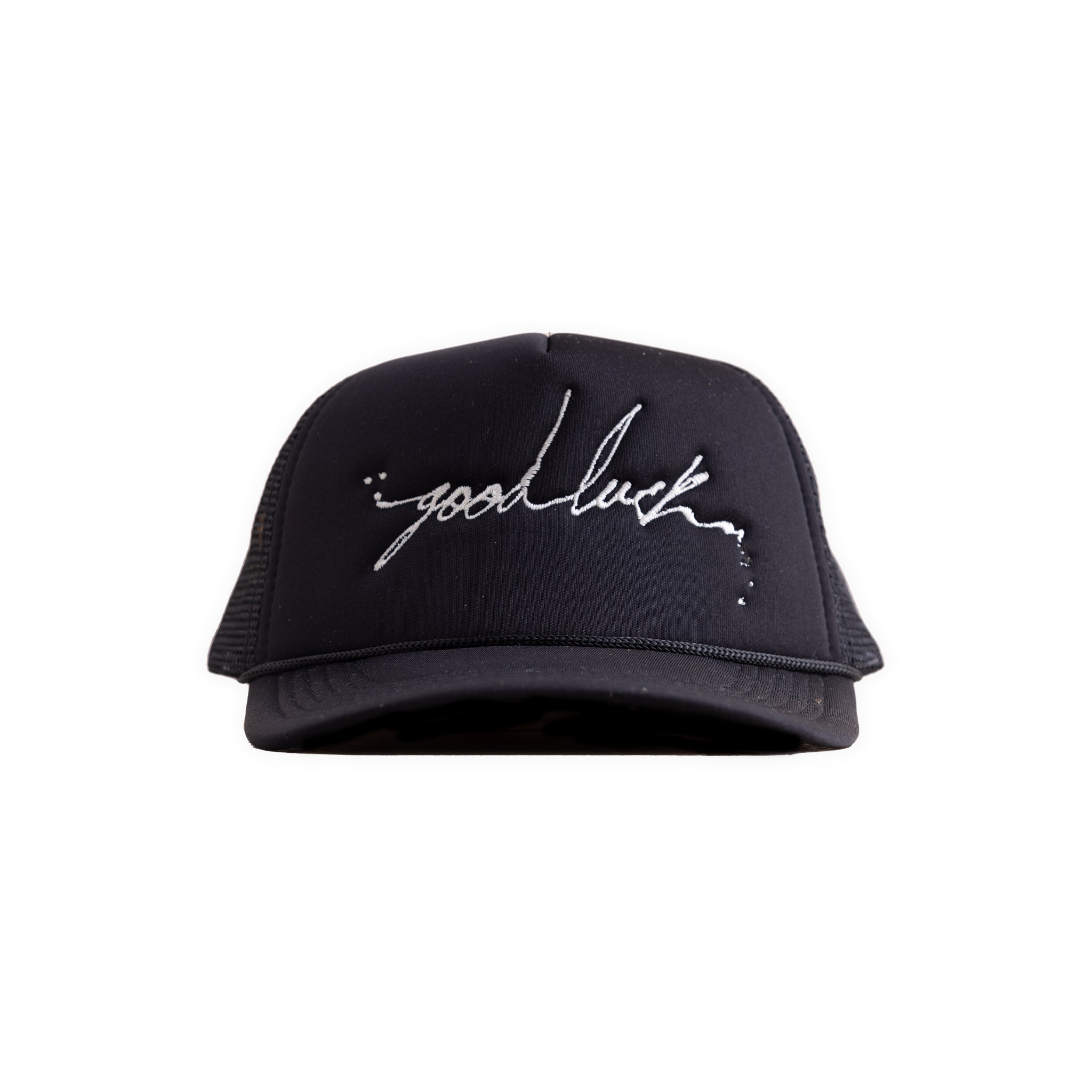 "Good Luck Drip" Trucker Hat - Polyester (BLACK)
