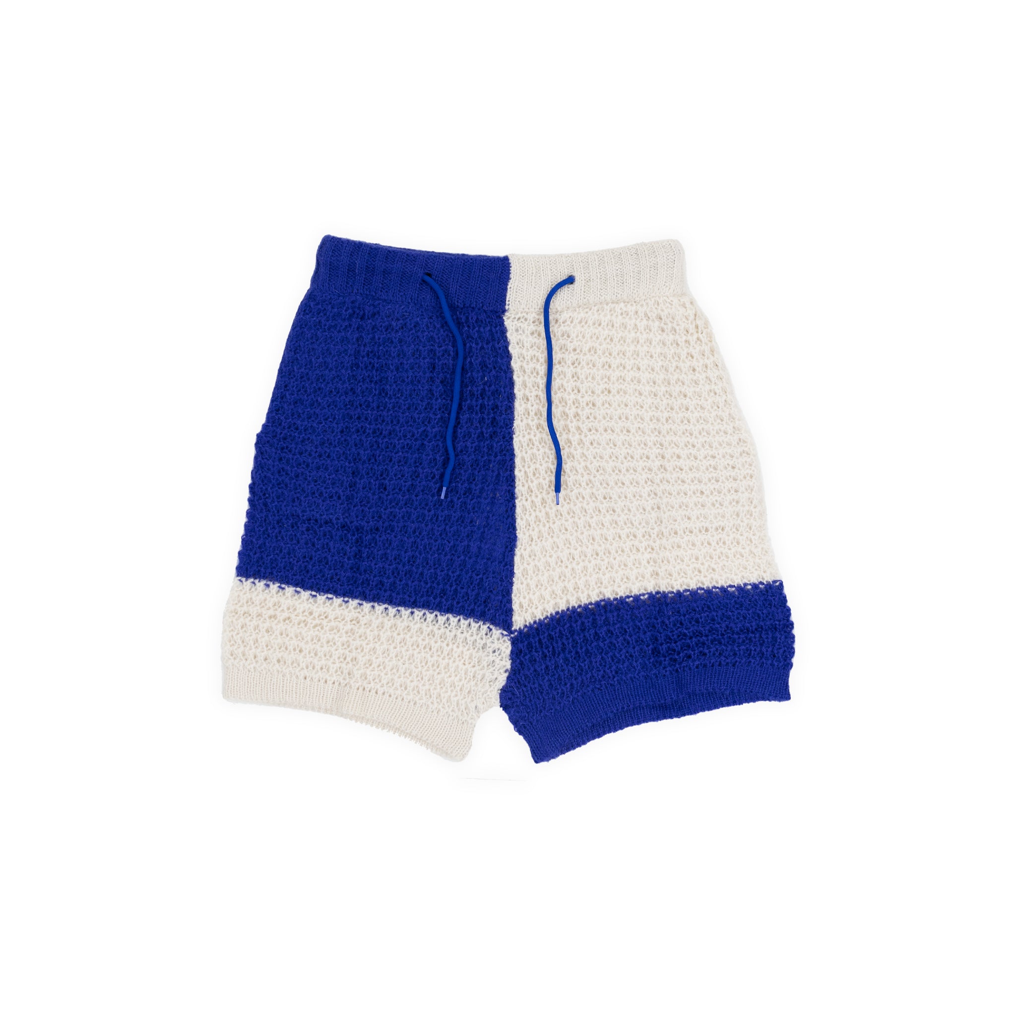 Loose Knit Short - Mohair (BLUE/ECRU)