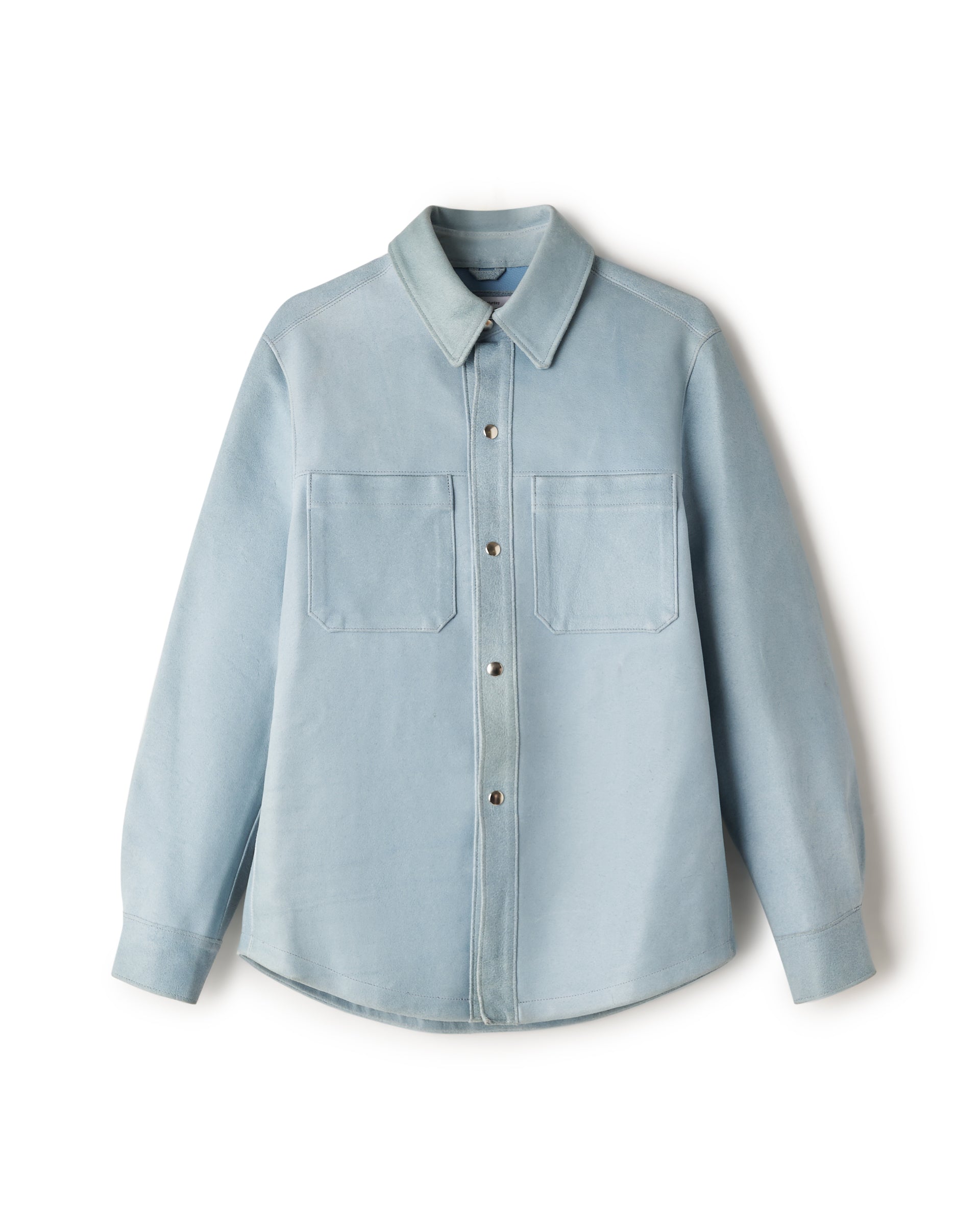 Blue Leather Overshirt