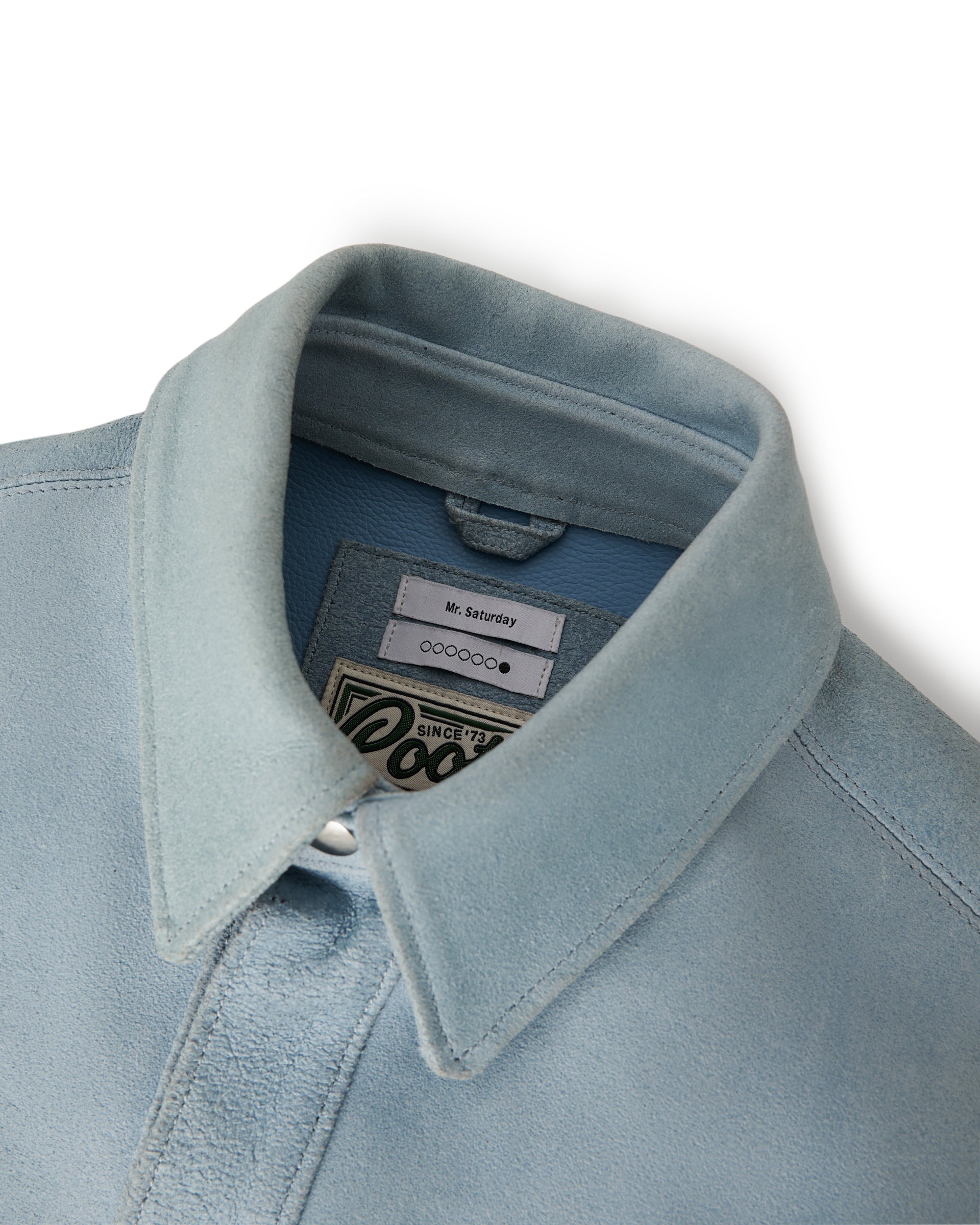 Blue Leather Overshirt