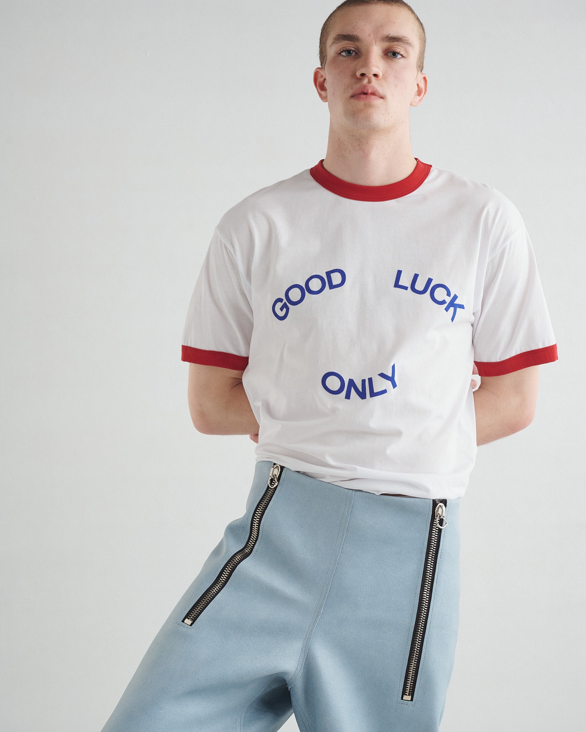 V-Back Leather Pants