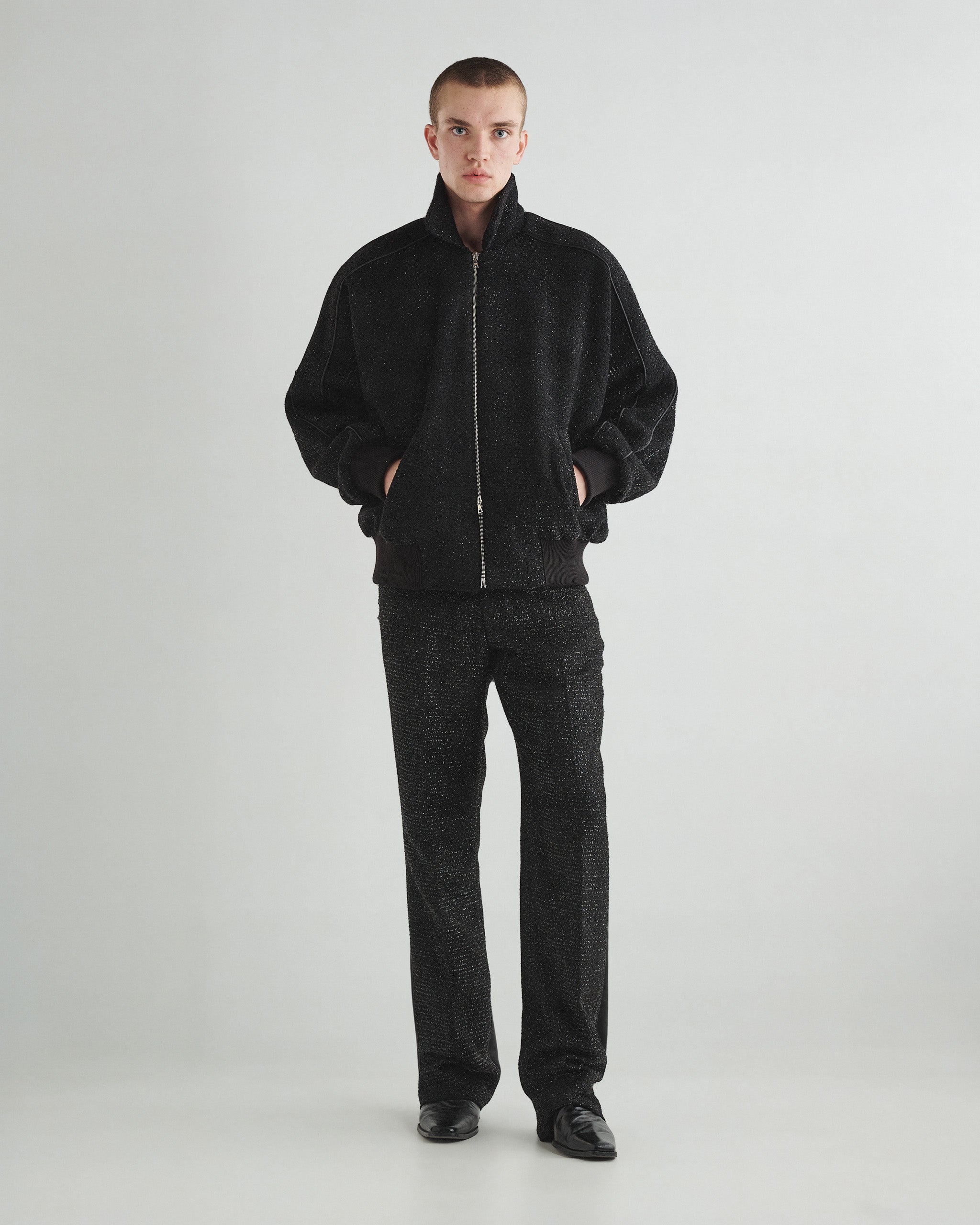 Metallic Boucle Bomber