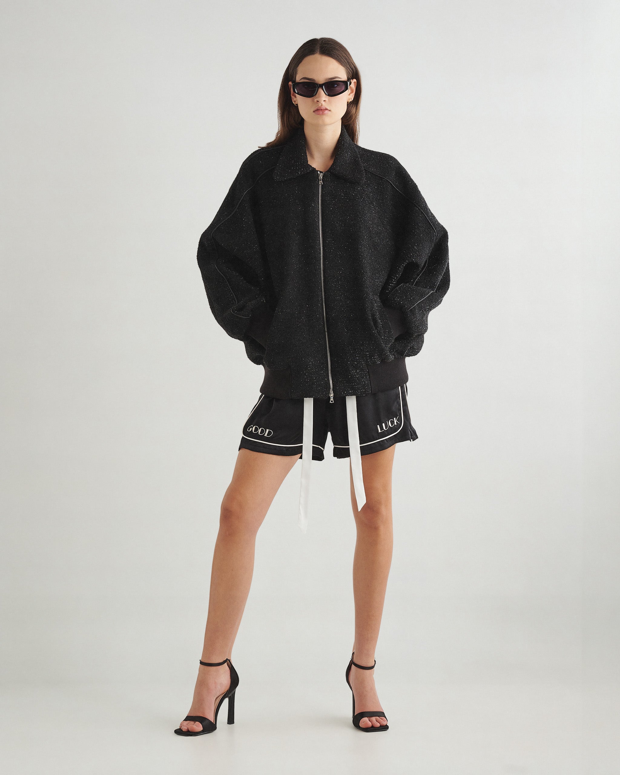 Metallic Boucle Bomber