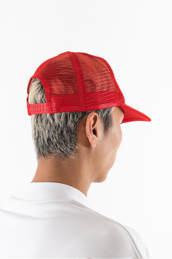 "Good Luck Drip" Trucker Hat - Polyester (RED/WHITE)