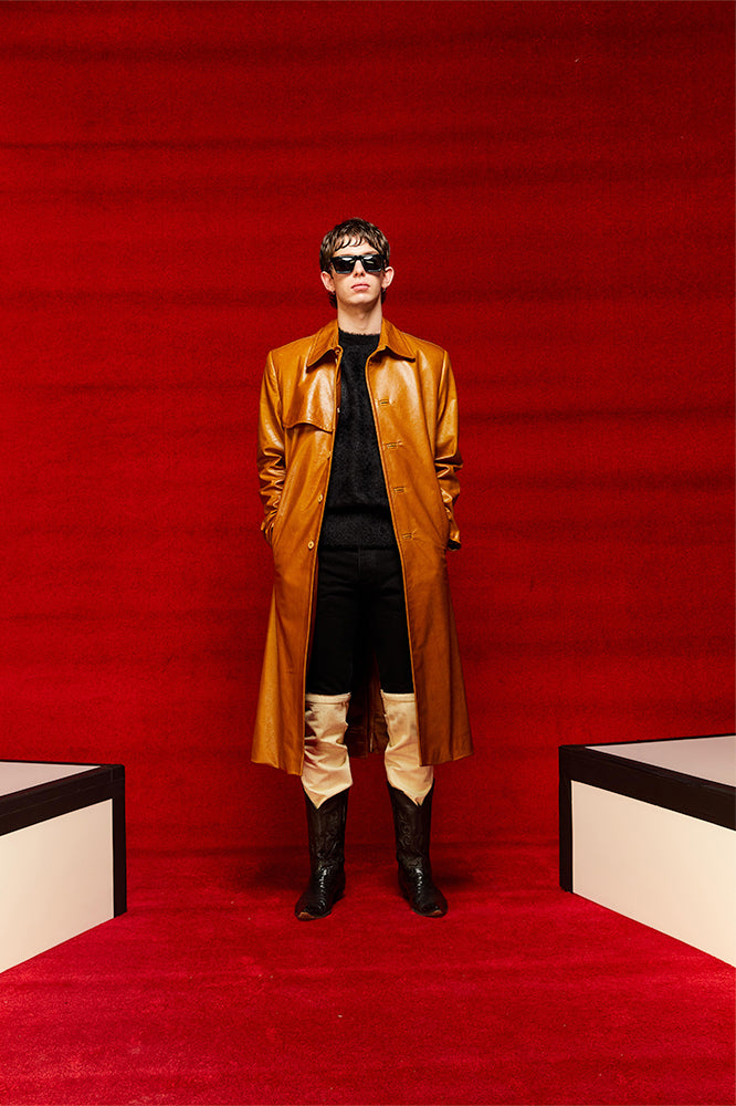 LEATHER OVERCOAT