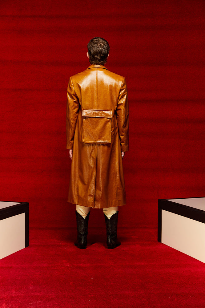 LEATHER OVERCOAT