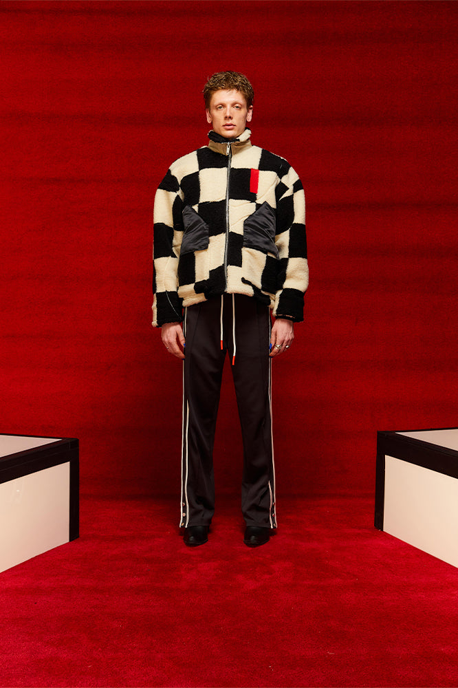 CHECKERED SHERPA ZIP UP