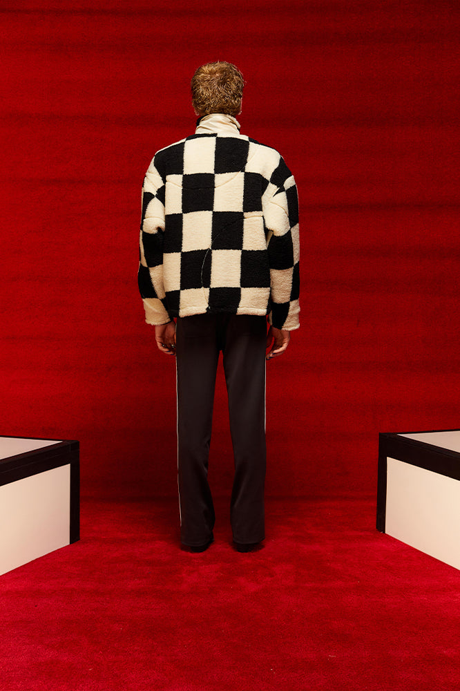 CHECKERED SHERPA ZIP UP