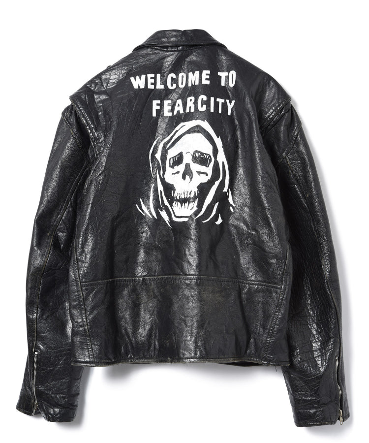 MSFW20.10.22 Fear City Hand Painted Leather Jacket