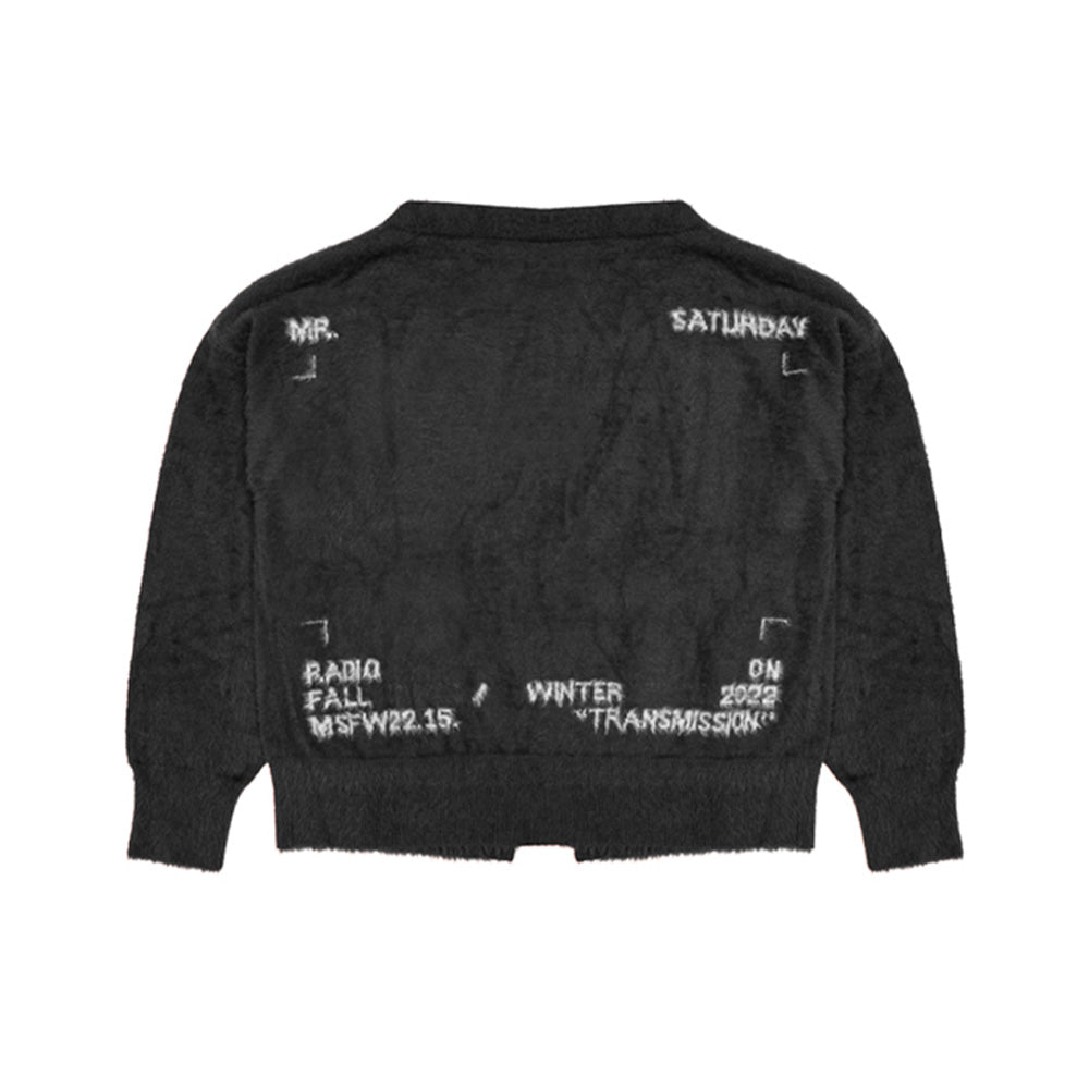BLACK BRUSHED COTTON CARDIGAN