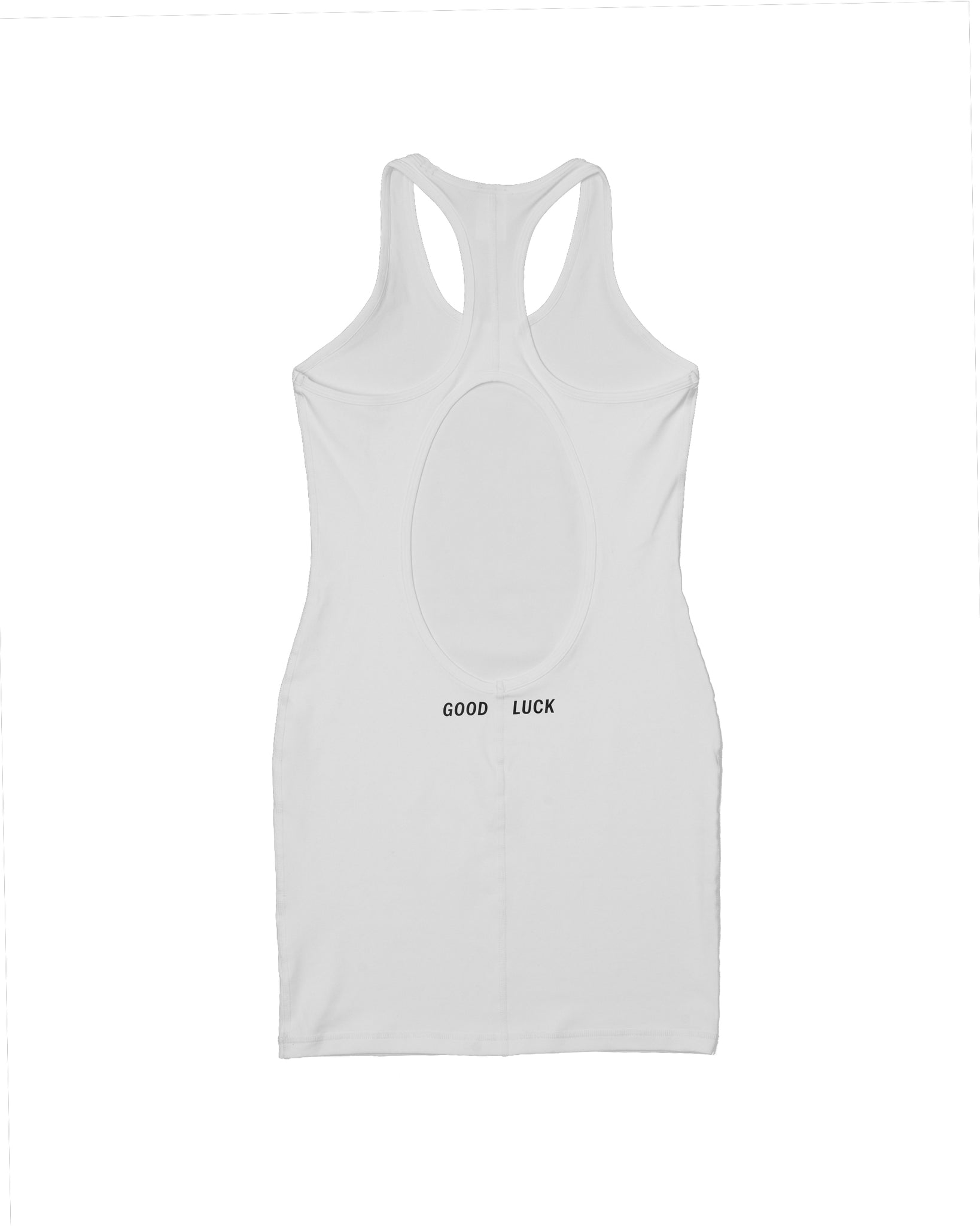 "Good Luck" Womens Dress (White)